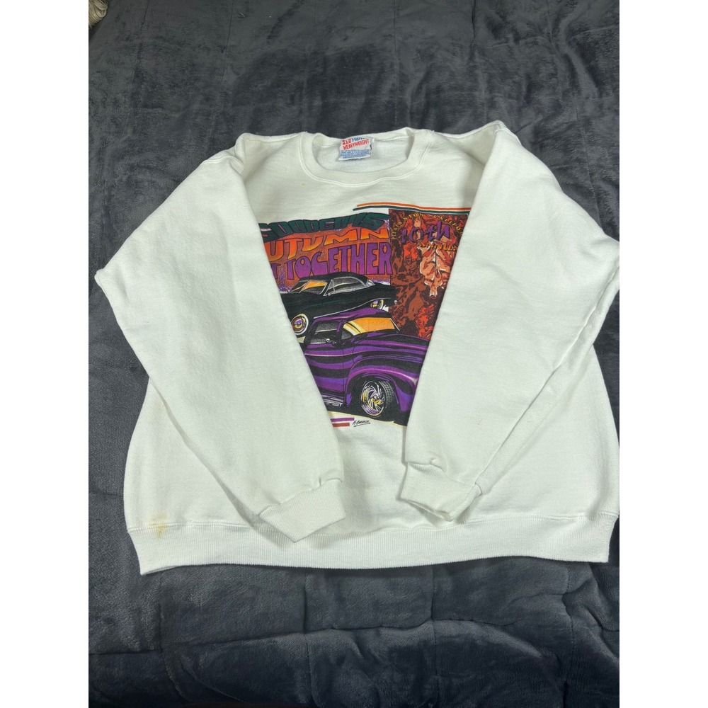Vintage 1999 Goodguys Autumn Get Together Hanes Sweatshirt White Mens Medium